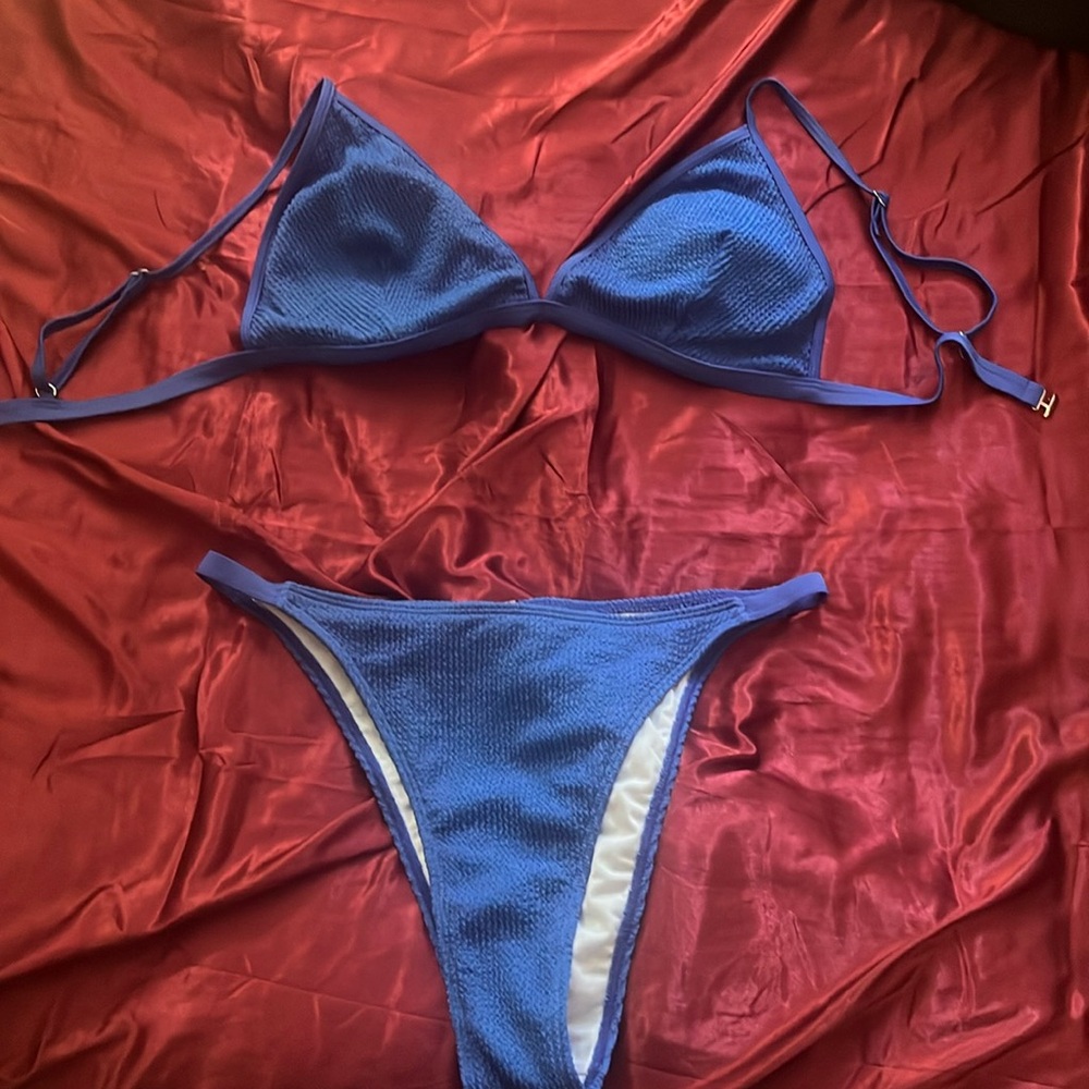 Blue Thong Bikini